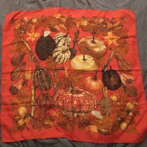 COPY - HERMES vintage orange silk scarf pumpkin s…
